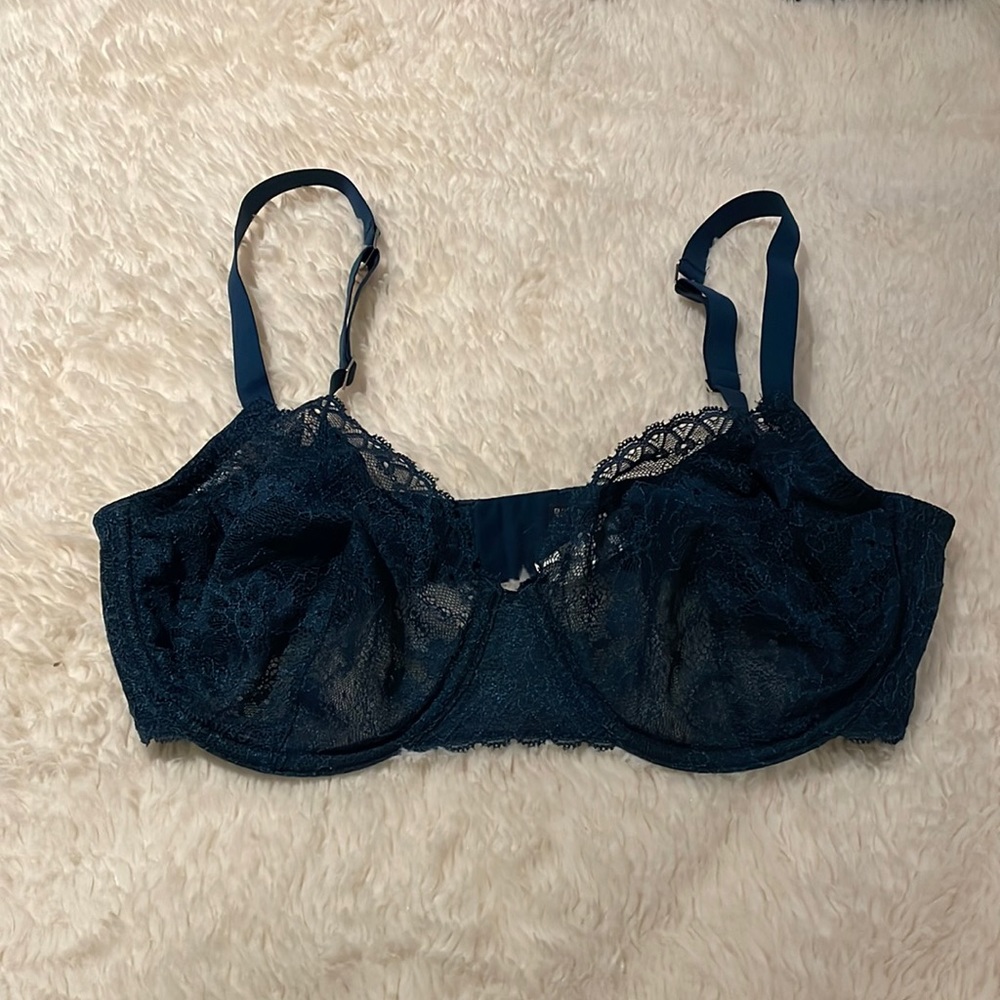 La Perla Blue Underwire Lace Bra